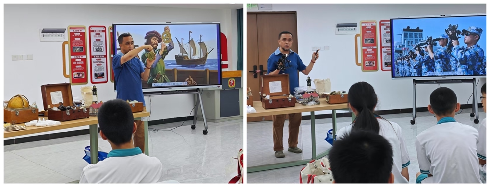 韩延老师向读者讲解航海星盘和六分仪的使用方法和原理